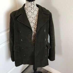 Army green coat suede